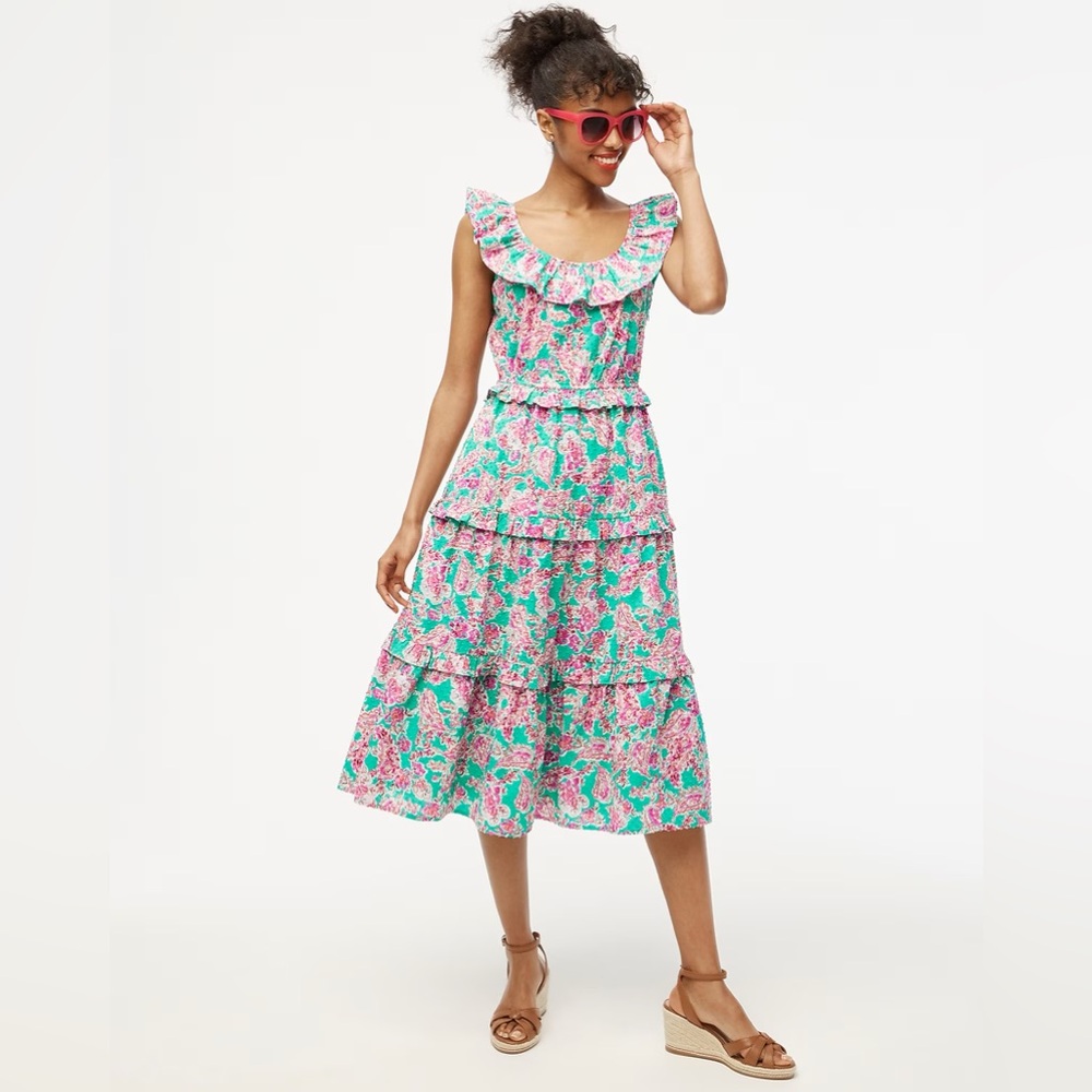 Floral Ruffle Midi Dress